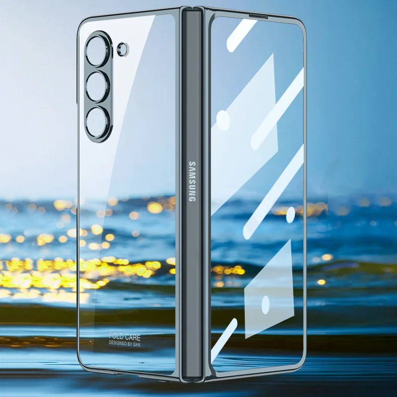 เหมาะสำหรับ Samsung Z Fold5/4/3 เคสป้องกันกระจก Phantom เคลือบด้วยไฟฟ้า