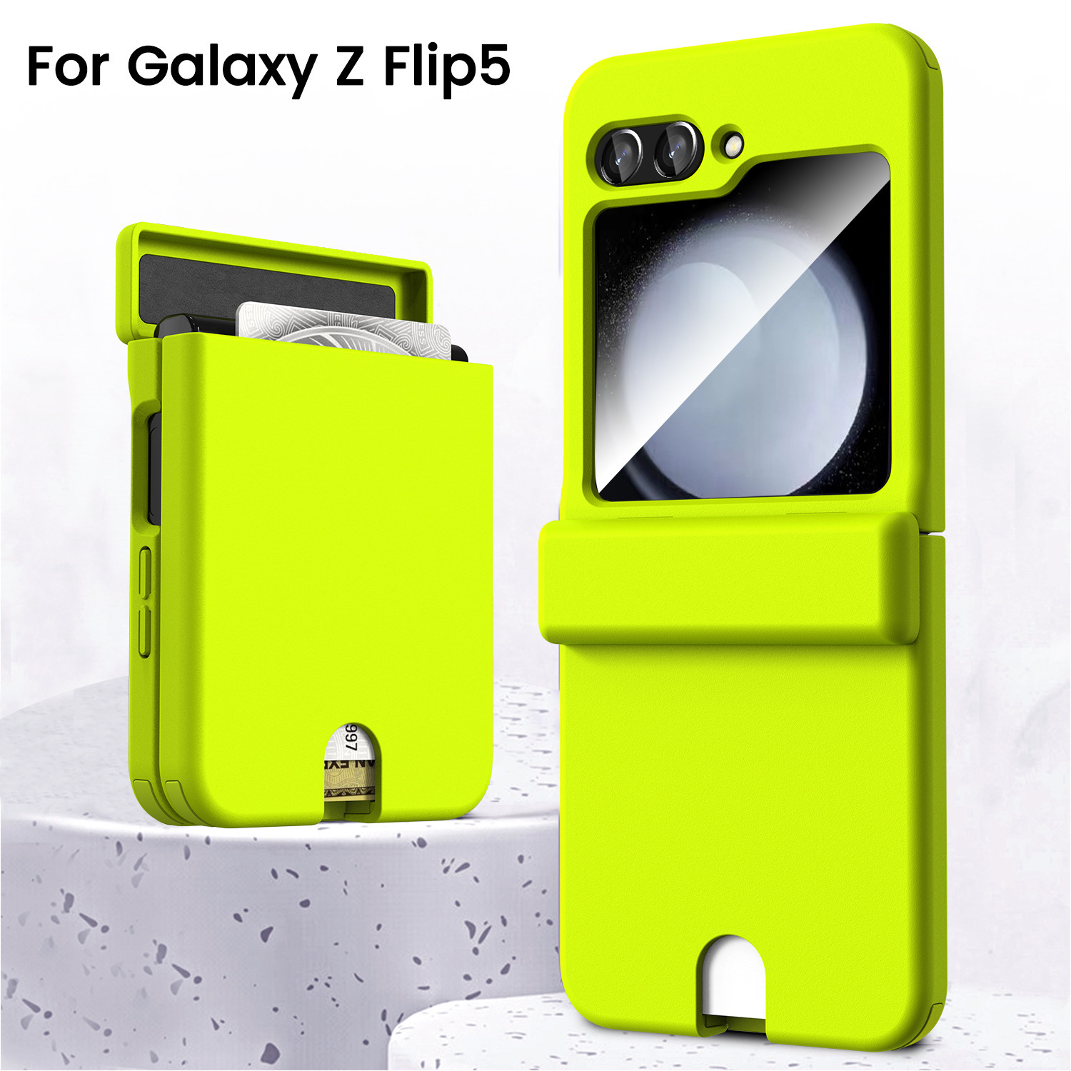 適用三星Z Flip5/4/3手機殼內寘插卡殼膜全包鉸鏈折疊屏防摔保護套