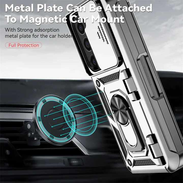 適用於三星Z Fold7/6/5/4軍士推窗防指紋保護殼