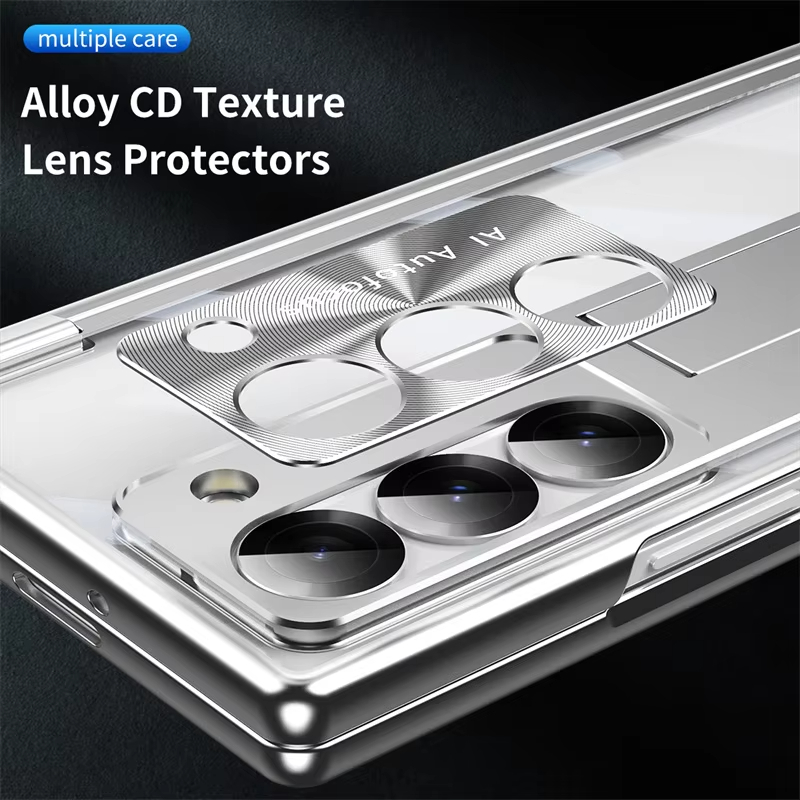 適用於三星 Z Fold7/6/5/4透明磁性鉸鏈保護殼