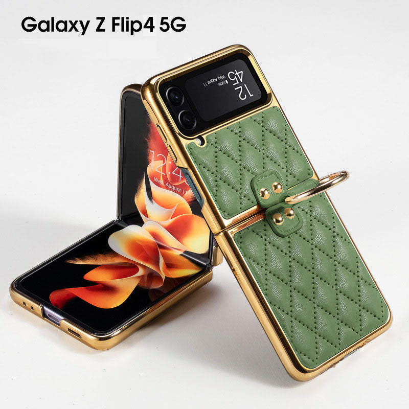 Luxury Leather Electroplating Diamond Protective Cover For Samsung Gal