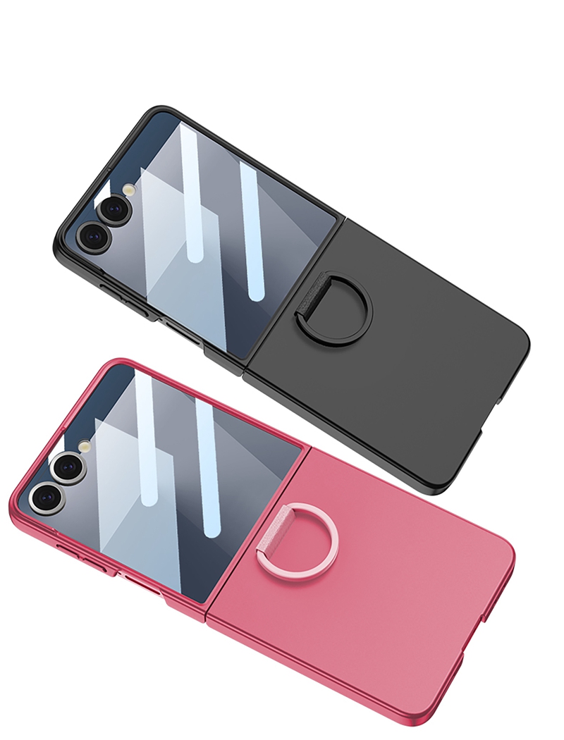 GKK防震哑光硬电脑保护手机外壳，带戒指支架屏幕保护后盖外壳，适用于三星Galaxy Z Flip 7