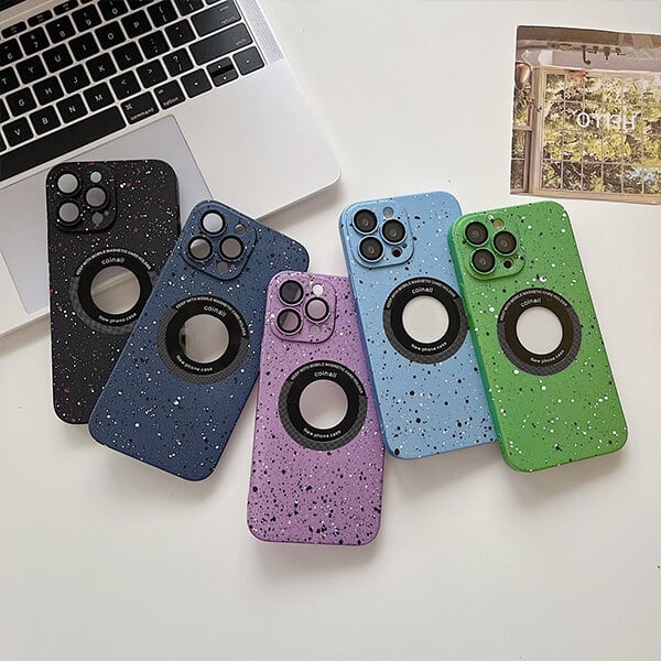 Starry hollow phone case magnetic charging hard case for iPhone