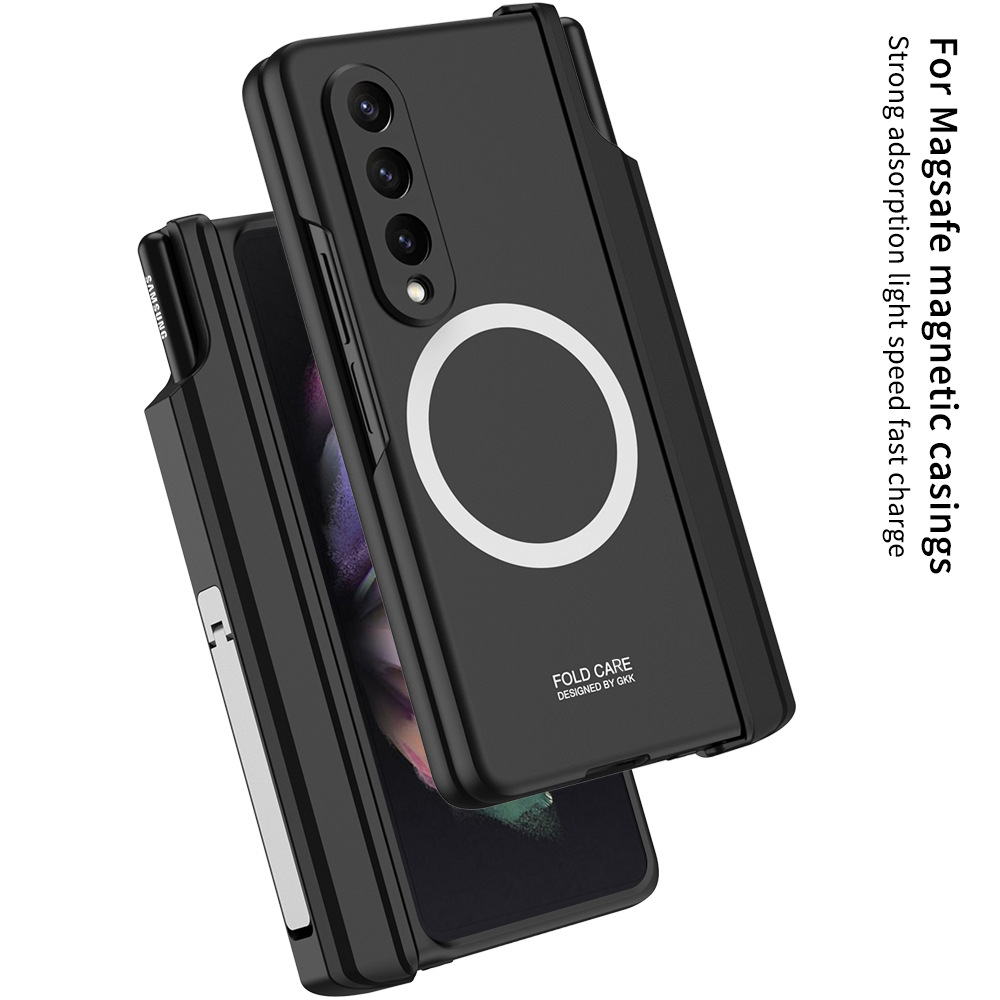 COMPATIBLE WITH SAMSUNG Z FOLD4/3 MAGNETIC WIRELESS CHARGING PHONE CASE With pen slot and mobile phone stand