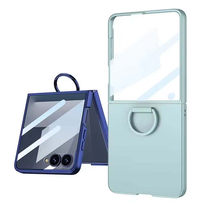 適用於三星Z Flip7/6/5/4/3官方同款純色超薄指環保護殼
