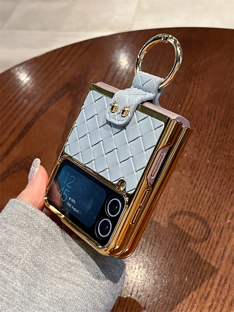 SUITABLE FOR SAMSUNG Z FLIP4/3 FASHION HIGH-END WOVEN TEXTURE MOBILE PHONE CASE