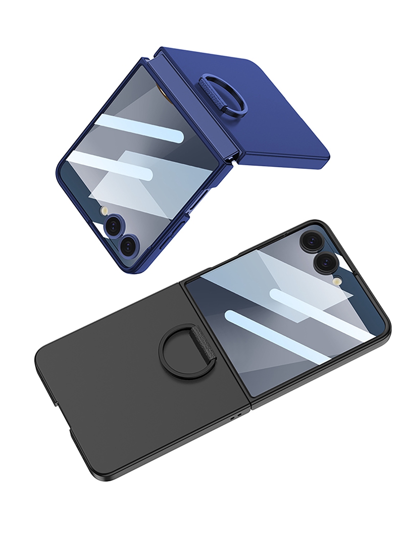 GKK防震哑光硬电脑保护手机外壳，带戒指支架屏幕保护后盖外壳，适用于三星Galaxy Z Flip 7