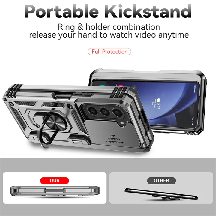 適用於三星Z Fold7/6/5/4軍士推窗防指紋保護殼