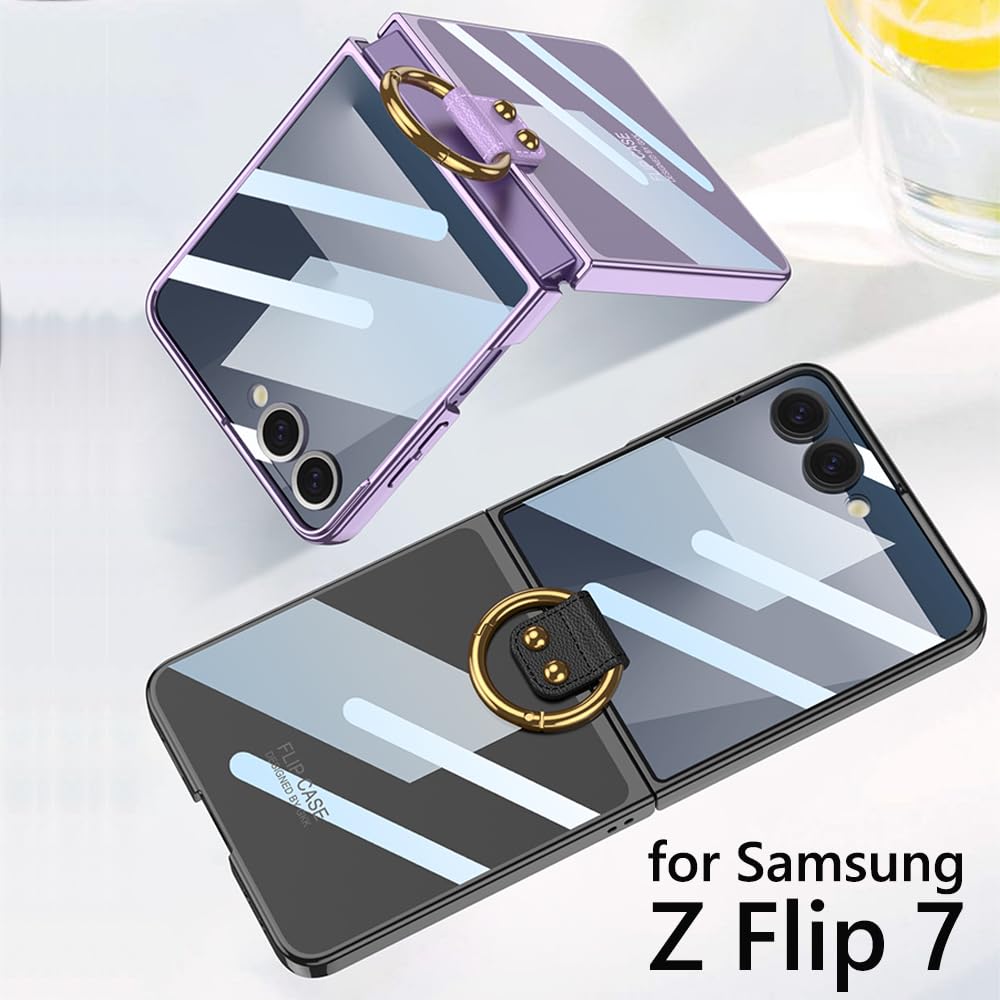 全新透明玻璃手機殼適用於三星 Galaxy Z Flip7/6/5/4/3 5G