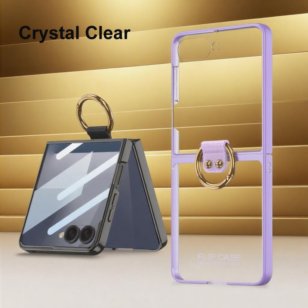 全新透明玻璃手機殼適用於三星 Galaxy Z Flip7/6/5/4/3 5G