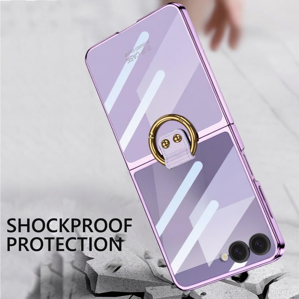 全新透明玻璃手機殼適用於三星 Galaxy Z Flip7/6/5/4/3 5G