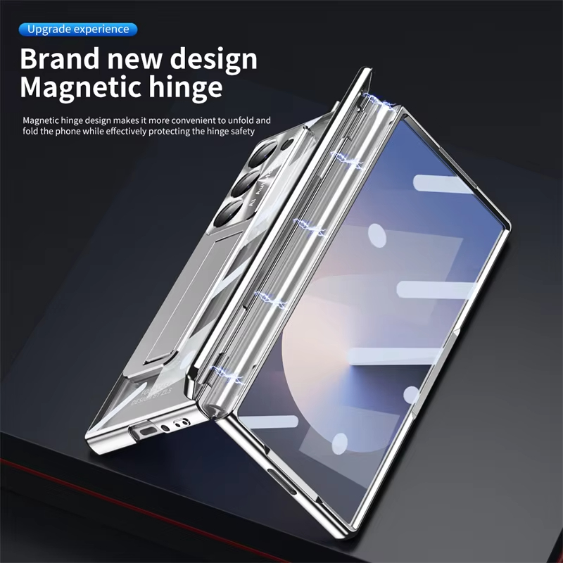 適用於三星 Z Fold7/6/5/4透明磁性鉸鏈保護殼