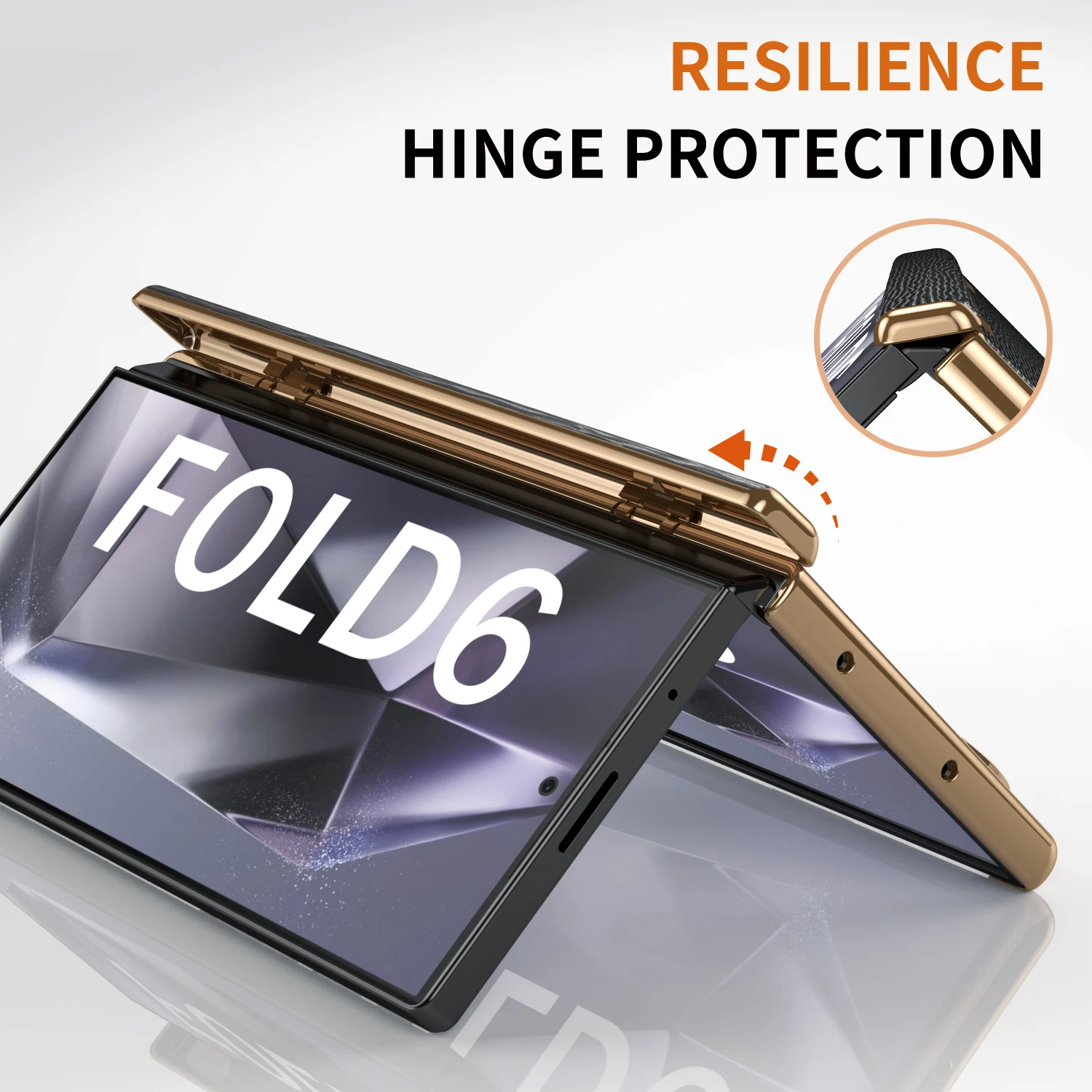 เหมาะสำหรับ Samsung Z Fold6/5/4/3 ใหม่ electroplated ธรรมดาสายรัดข้อมือหนังป้องกันลายนิ้วมือโทรศัพท์มือถือกรณี