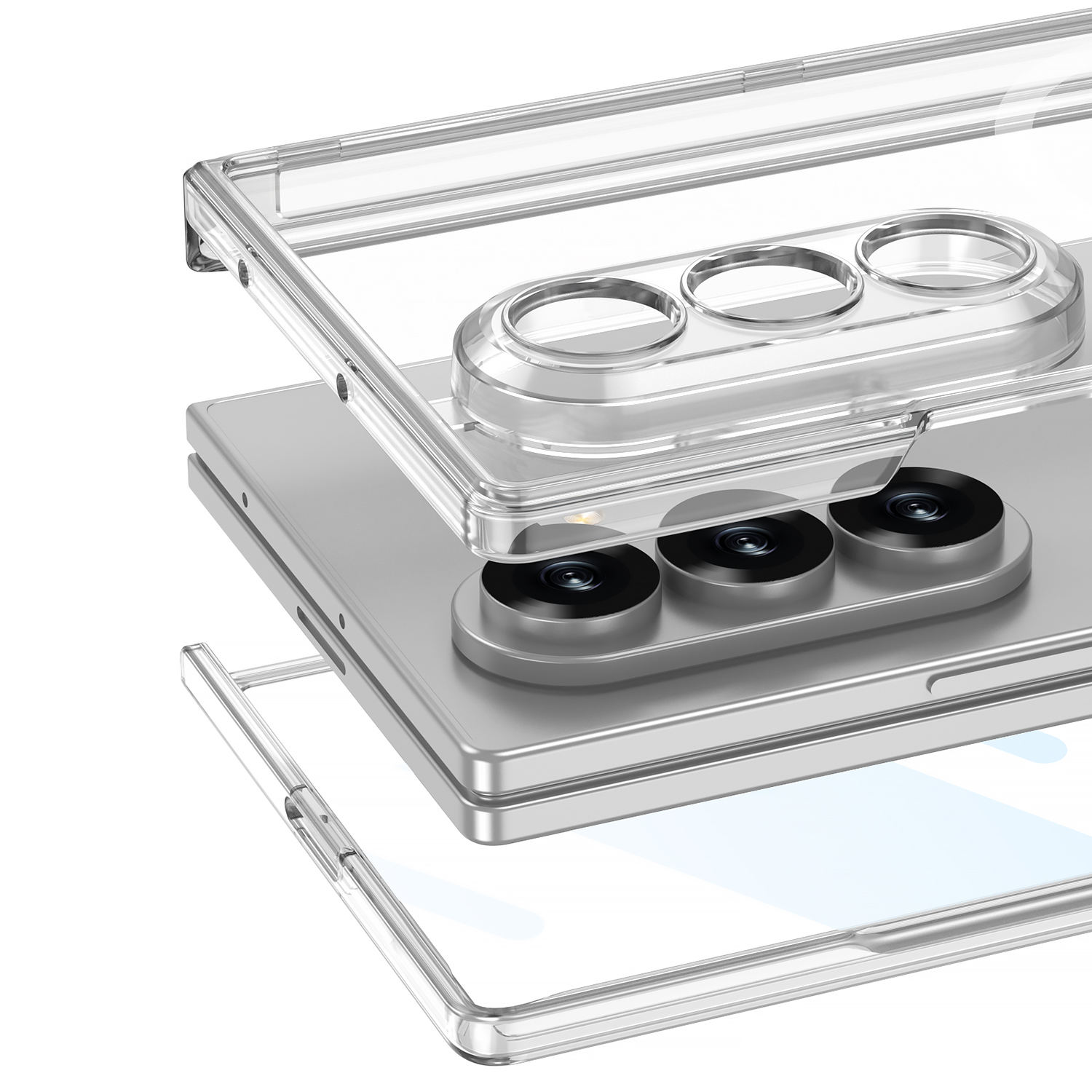 適用於三星Z Fold7/6/5新款原裝高品質透明磁吸保護殼