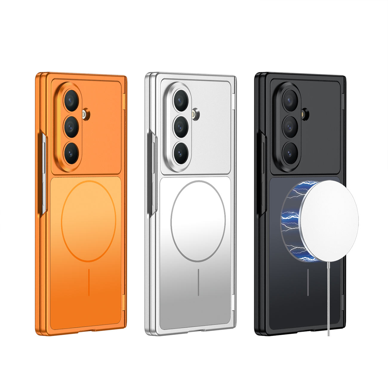 適用於三星Z Fold7/6新款純色無線充磁吸鉸鏈全包保護殼