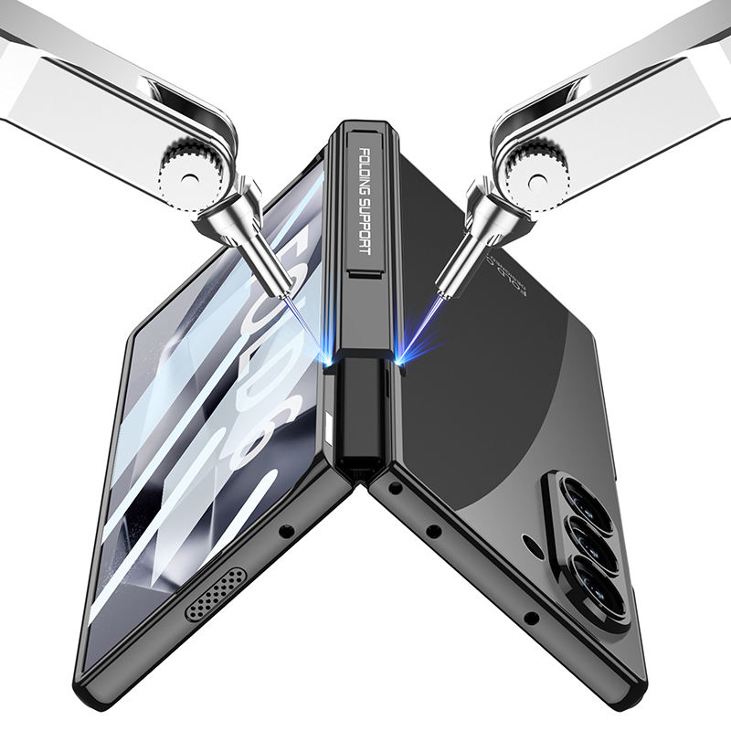 เหมาะสำหรับ Samsung Z Fold6 เคสโทรศัพท์มือถือแบบบานพับโปร่งใสแบบใหม่ที่รวมทุกอย่าง