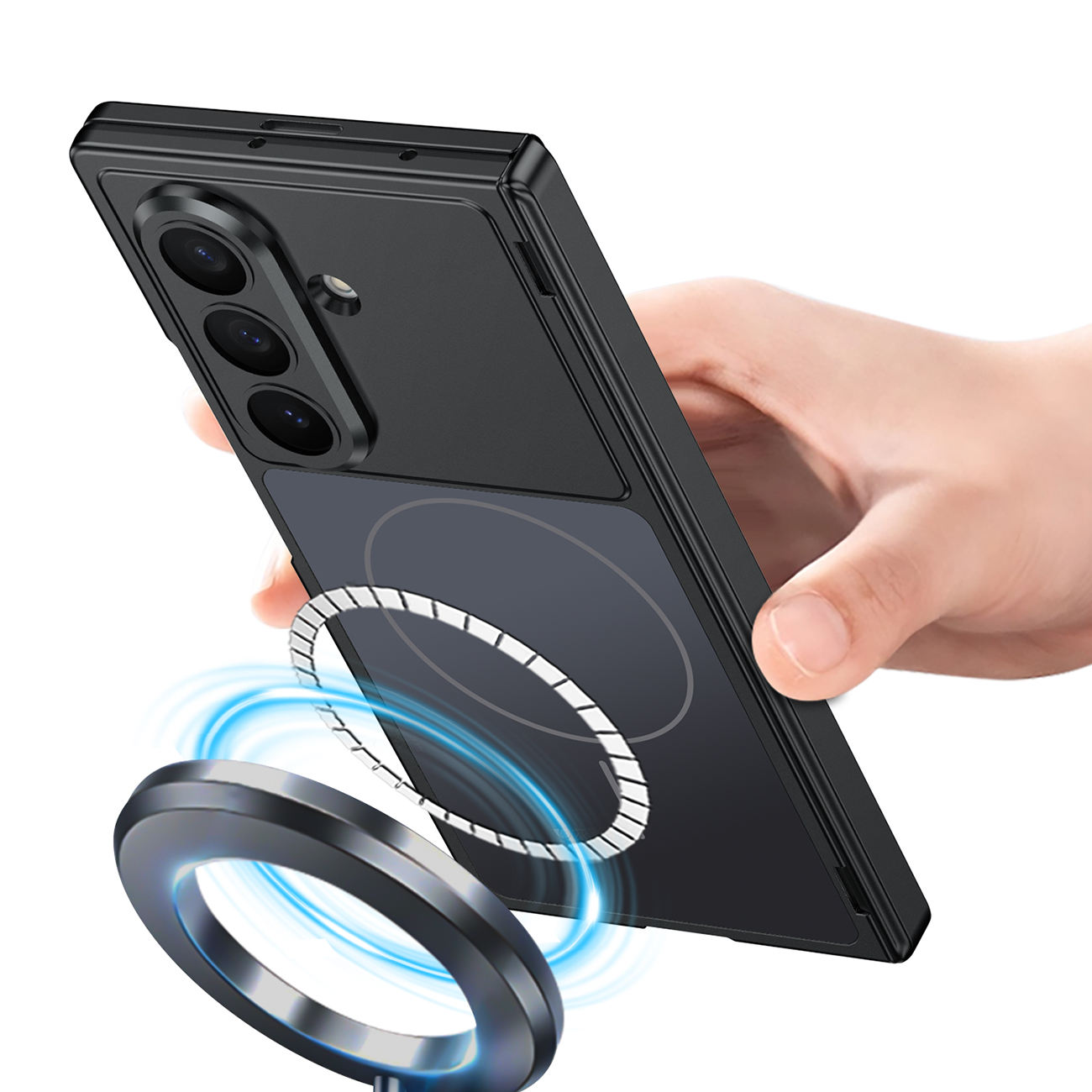 適用於三星Z Fold7/6新款純色無線充磁吸鉸鏈全包保護殼