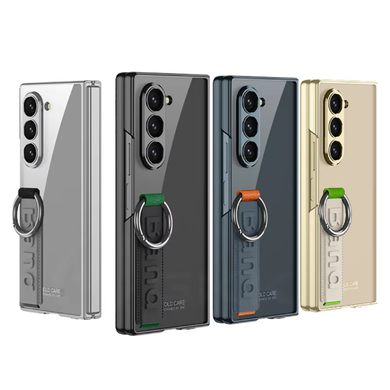 適用於三星Z Fold6透明電鍍側邊腕帶指環保護殼