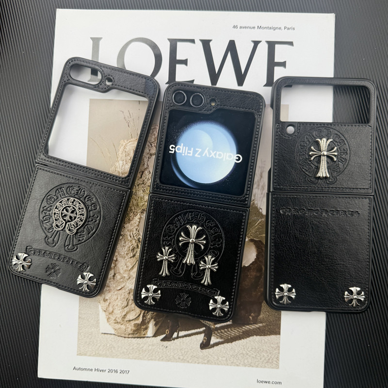 適用於三星Z Flip7/6/5/4/3新款立體浮雕潮牌聯名款折疊殼