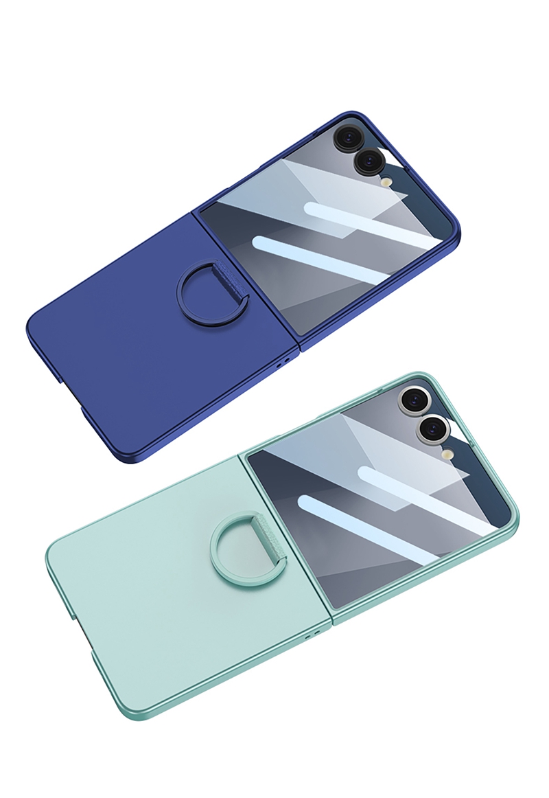 GKK防震哑光硬电脑保护手机外壳，带戒指支架屏幕保护后盖外壳，适用于三星Galaxy Z Flip 7