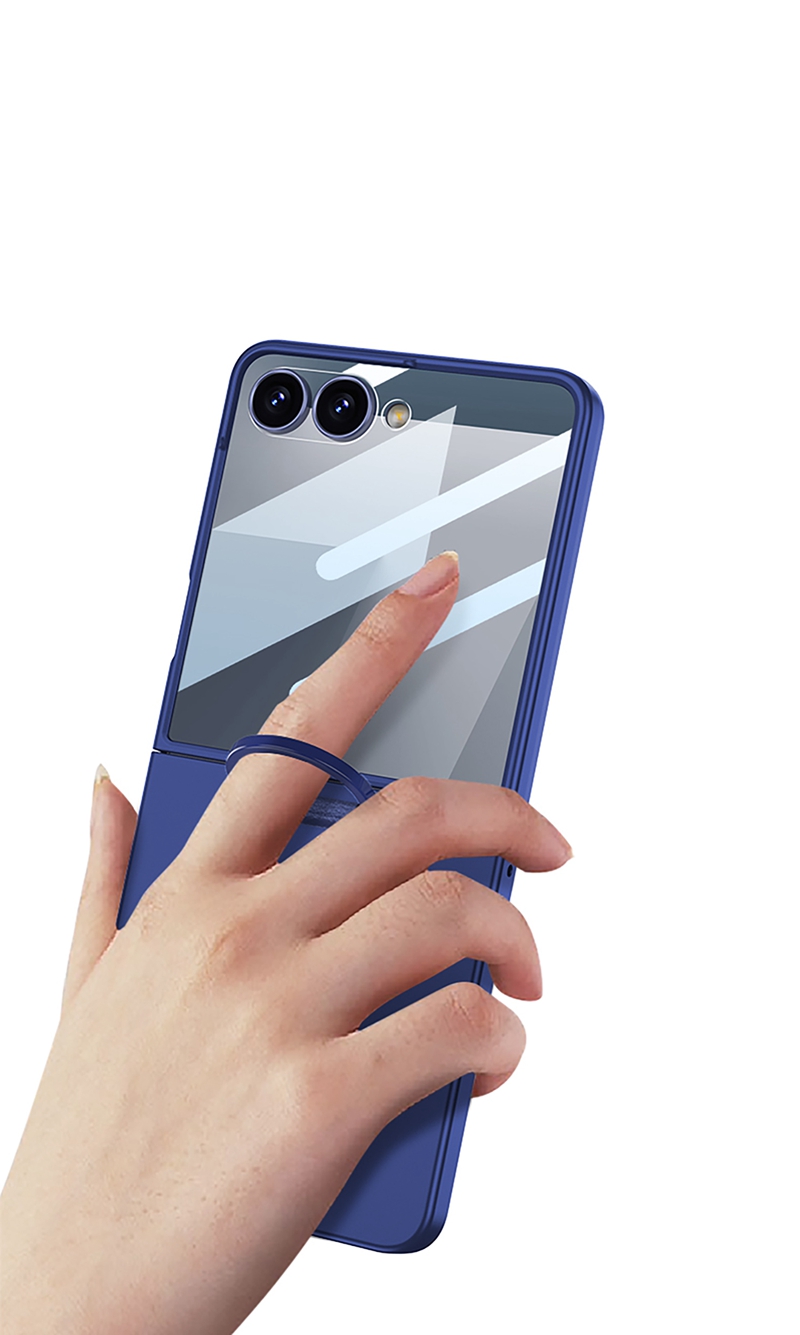 GKK防震哑光硬电脑保护手机外壳，带戒指支架屏幕保护后盖外壳，适用于三星Galaxy Z Flip 7