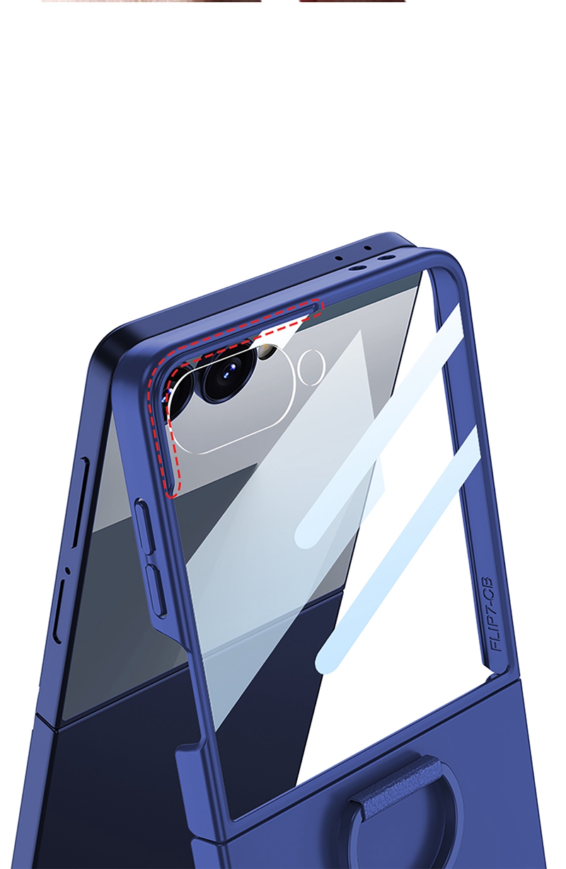 GKK防震哑光硬电脑保护手机外壳，带戒指支架屏幕保护后盖外壳，适用于三星Galaxy Z Flip 7