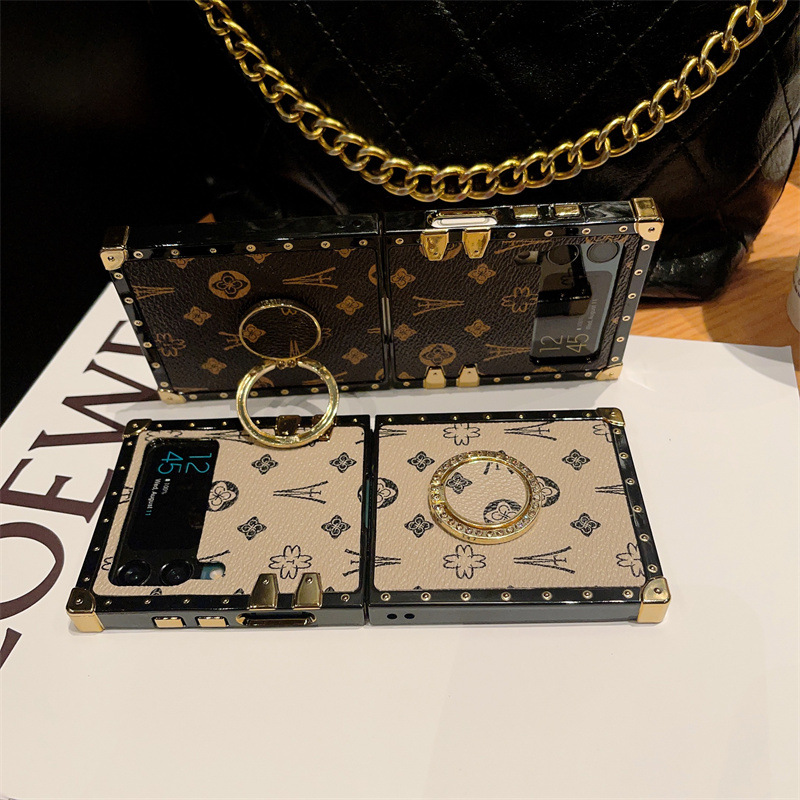 New Luxury Bezel Stand Case for Samsung Galaxy Z Flip4 Flip3 5G