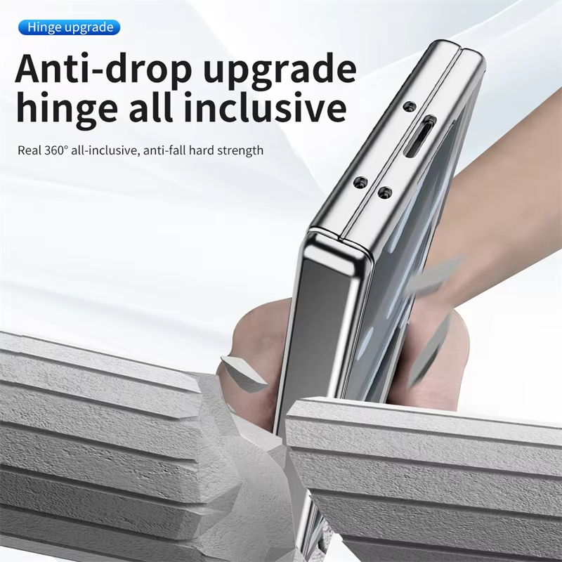 適用於三星 Z Fold7/6/5/4透明磁性鉸鏈保護殼