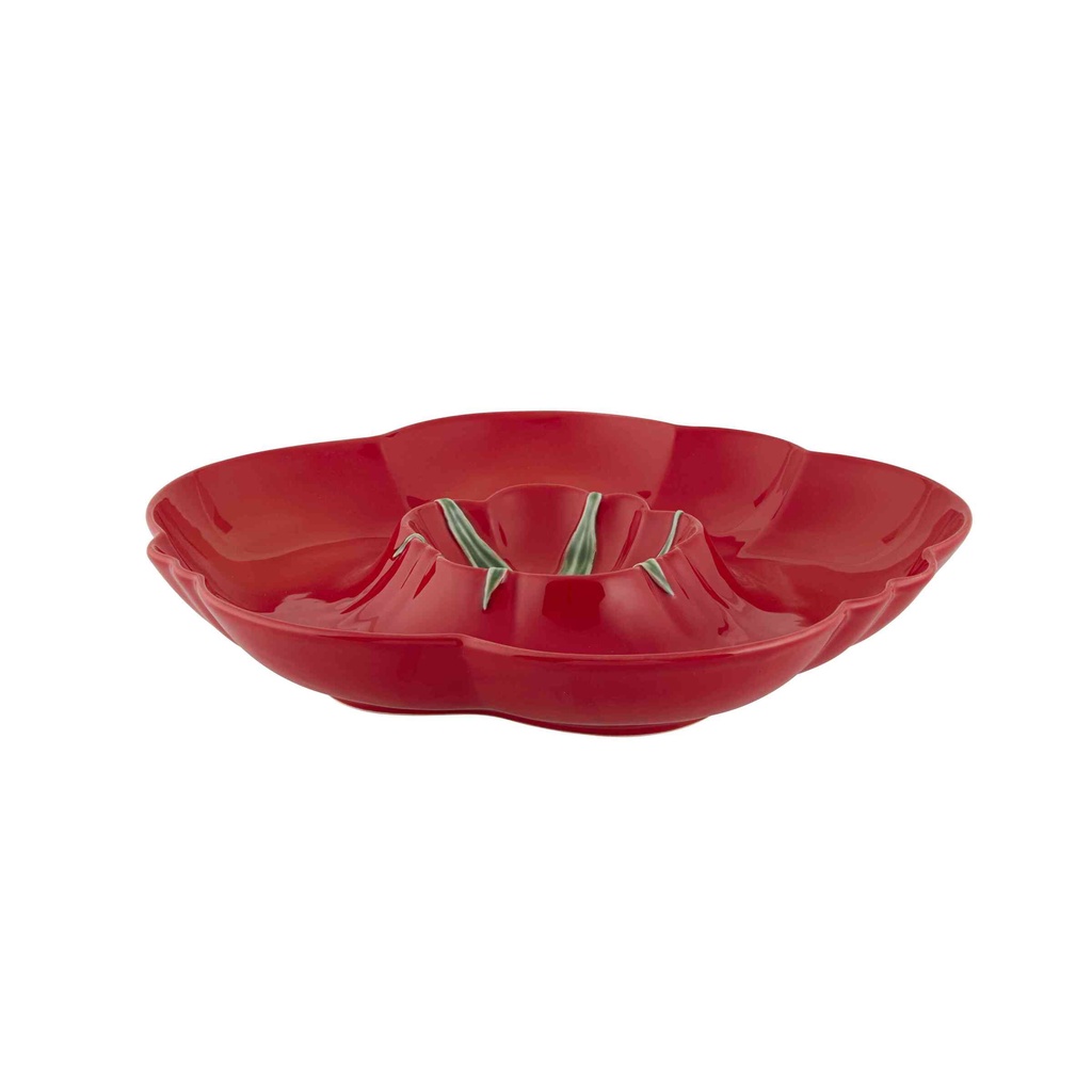 Bordallo Pinheiro Tomato Chip and Dip Appetiser Plate