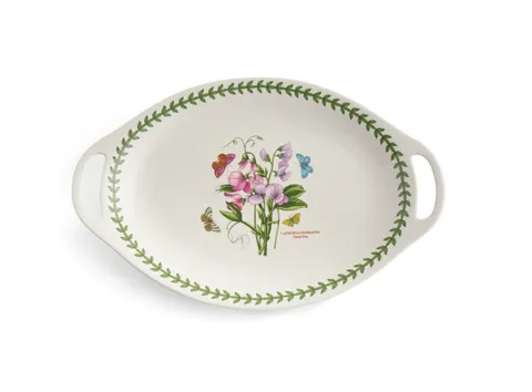 Portmeirion Botanic Garden Oval Serving Platter Handled 18 Inch
