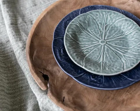 Bordallo Cabbage Dinner Plate by Van Verre, Ice Blue