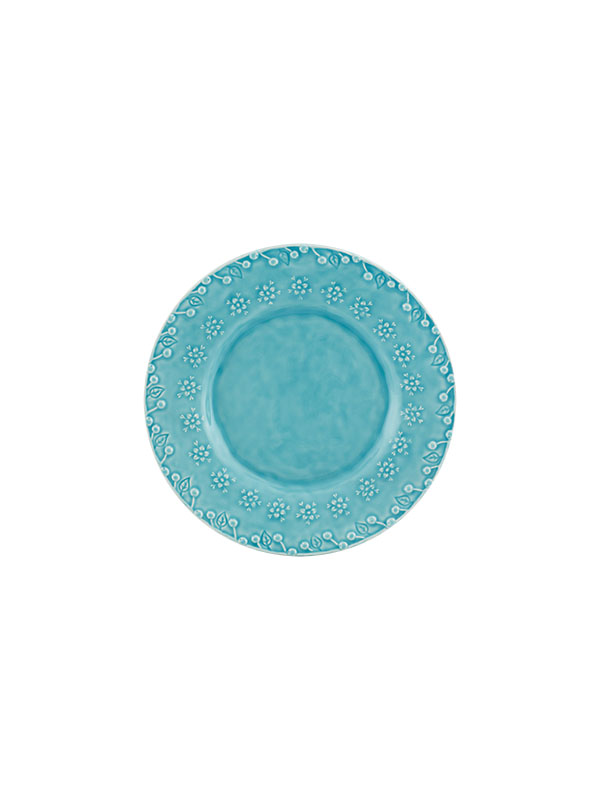 Bordallo Pinheiro Flora Dessert Plate Blue