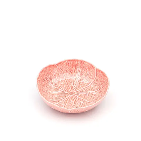 Bordallo Cabbage 22.5cm Bowl by Van Verre, Pale Pink
