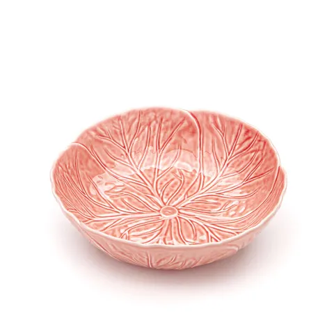 Bordallo Cabbage 29cm Bowl by Van Verre, Pale Pink