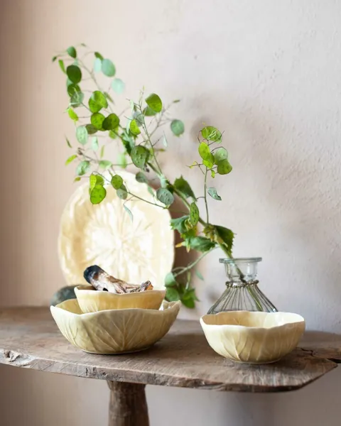 Bordallo Cabbage Bowl 17.5cm by Van Verre, Sahara Yellow