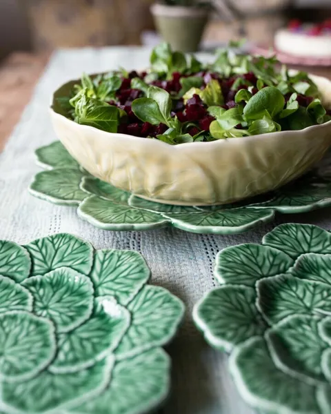 Bordallo Cabbage Bowl 29cm by Van Verre, Sahara Yellow