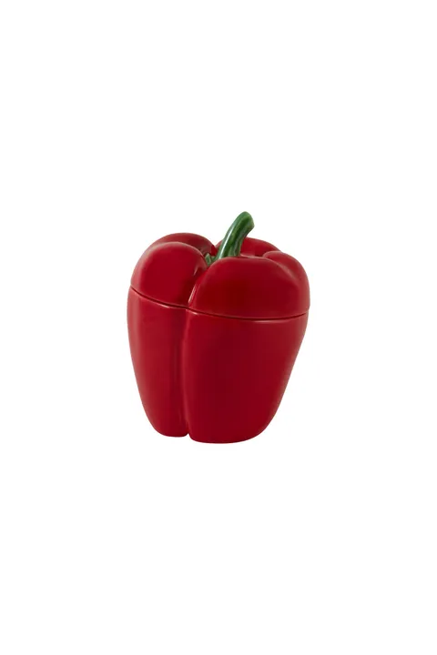 Bordallo Pinheiro Red Covered Pepper Box Small