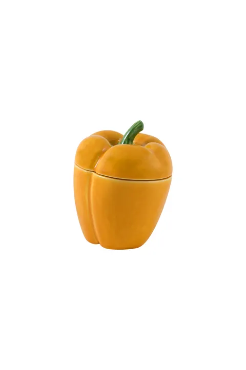 Bordallo Pinheiro Yellow Covered Pepper Box Small