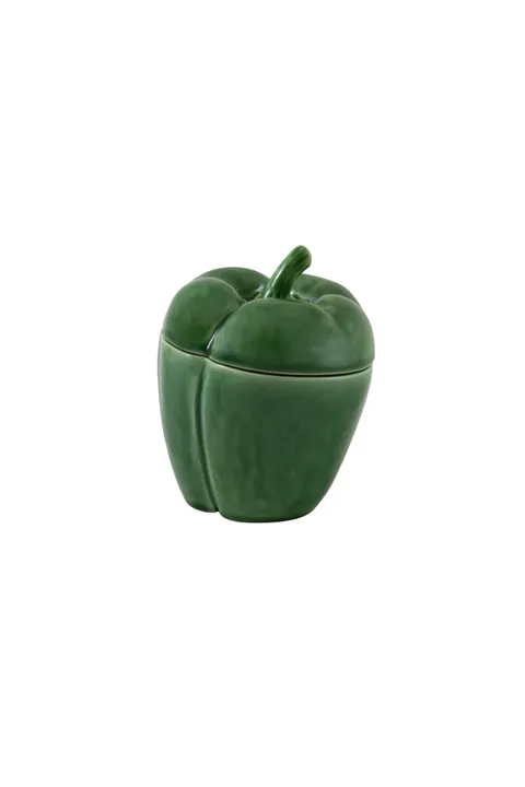 Bordallo Pinheiro Green Covered Pepper Box Small