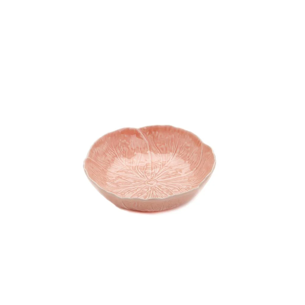Bordallo Cabbage 17.5cm Bowl by Van Verre in Powder Pink