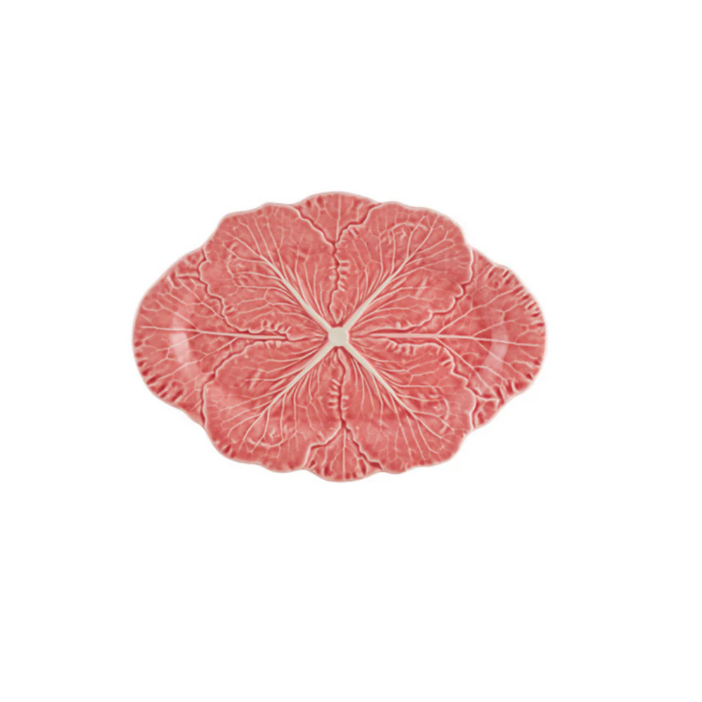 Bordallo Pinheiro Cabbage Pink Small Oval Platter 37.5