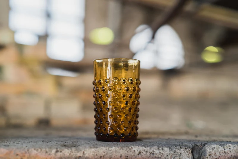 Klimchi Amber Hobnail Tumblers (set of 6)
