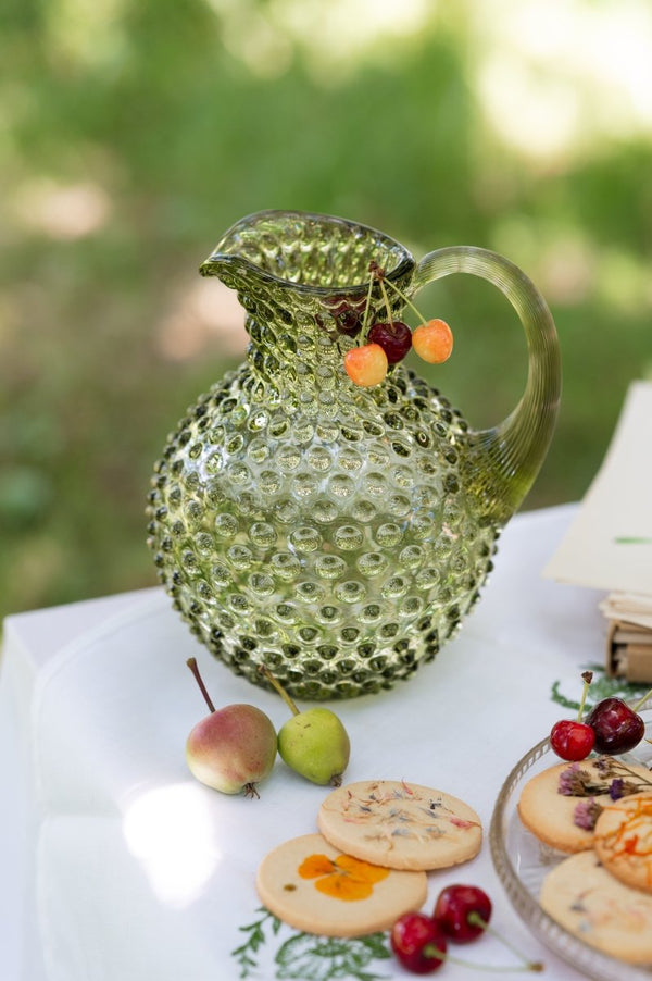 Klimchi Olive Green Hobnail Large Jug 2L