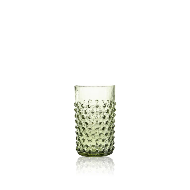 Klimchi Olive Green Hobnail Tumblers (set of 6)