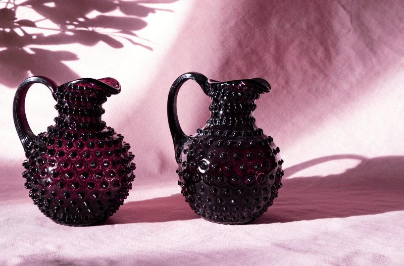 Violet Hobnail Large Jug 2L