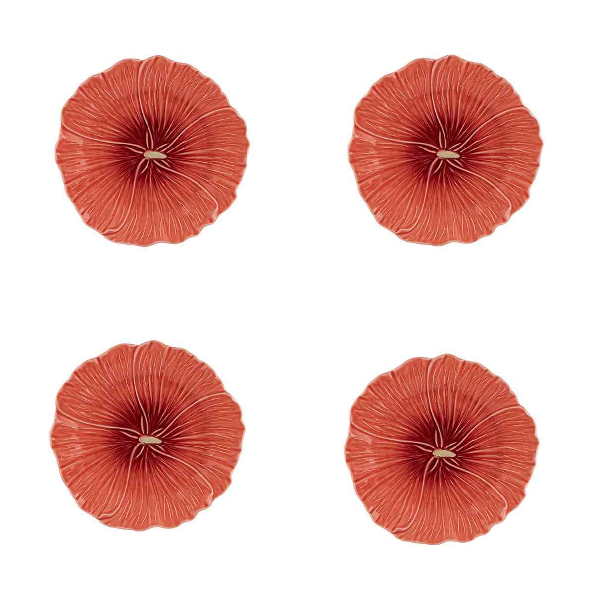 Bordallo Pinheiro Maria Flor Dessert Plate Hollyhock