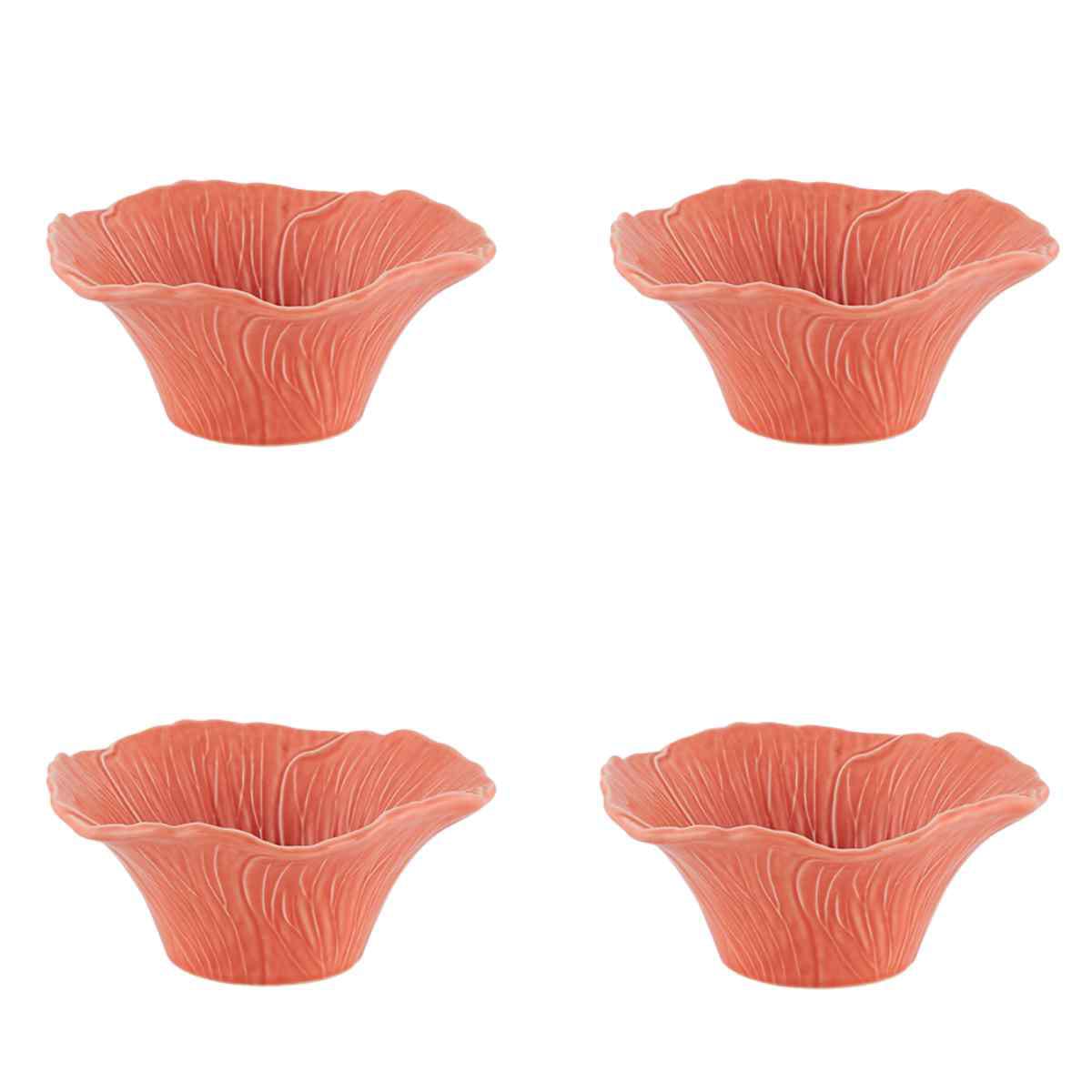 Bordallo Pinheiro Maria Flor 16cm Bowl- Hollyhock Orange