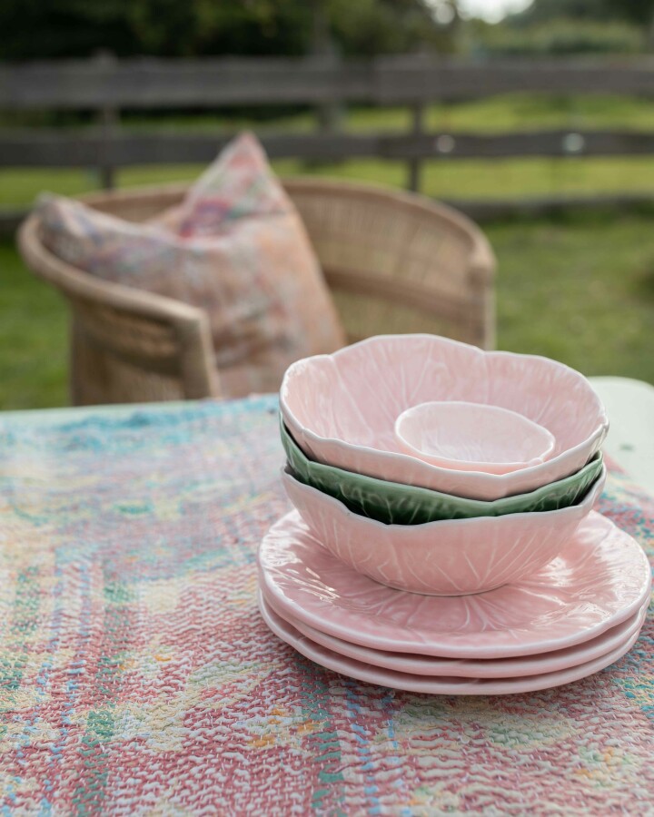 Bordallo Cabbage Dessert Plate by Van Verre, Powder Pink