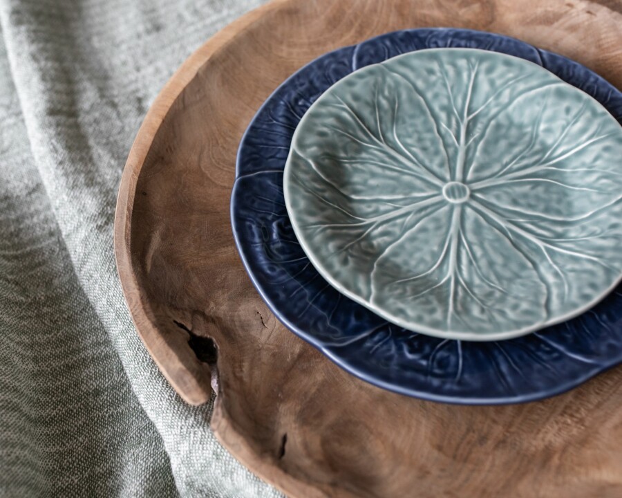 Bordallo Cabbage Dinner Plate by Van Verre, Delfts Blue