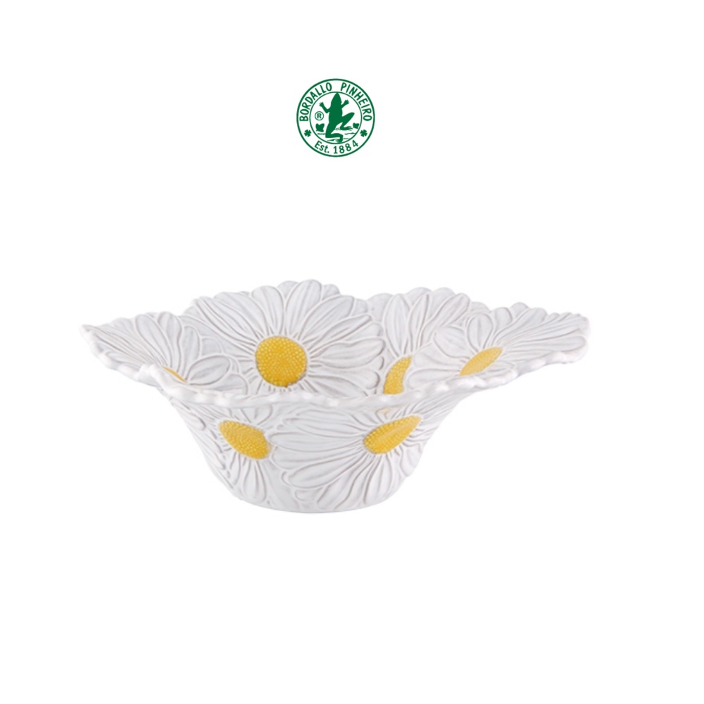 Bordallo Pinheiro Maria Flor Salad Bowl White/Yellow